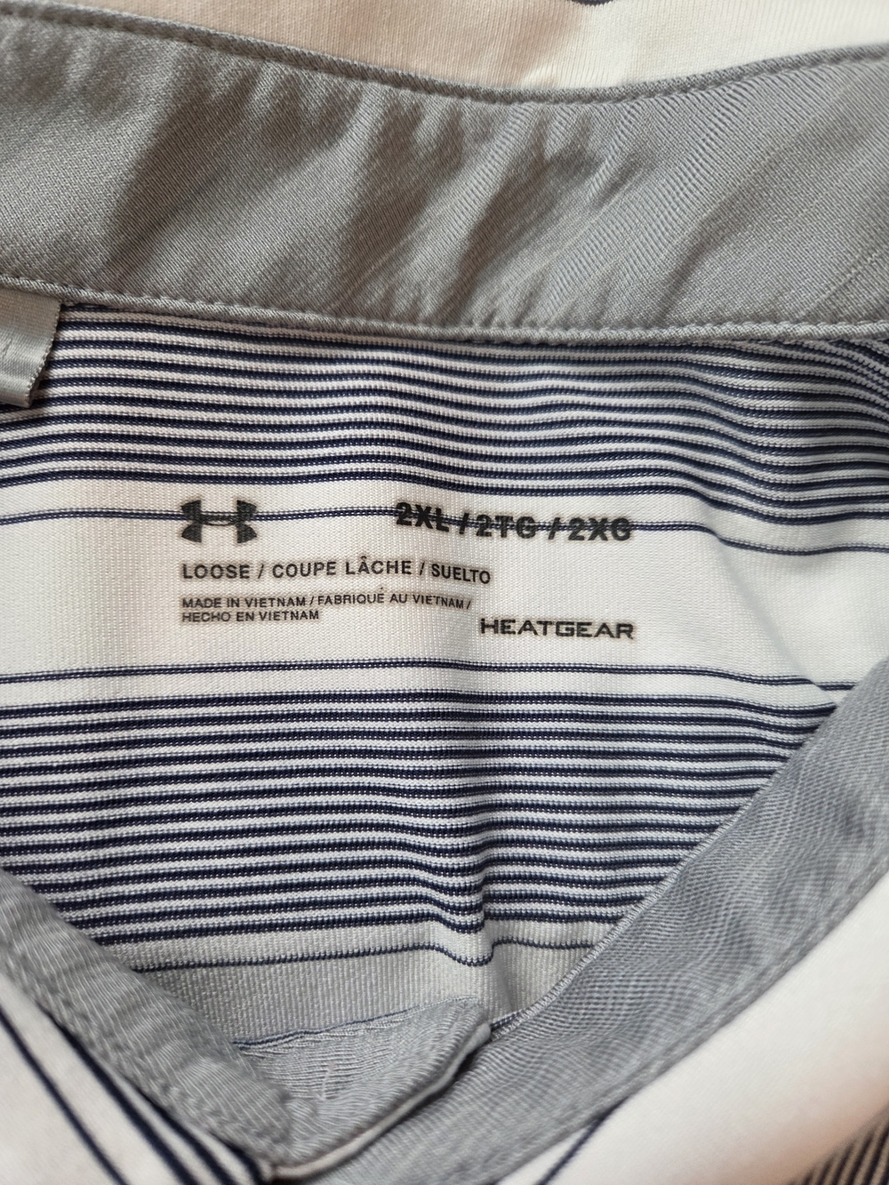 Under Armour Mens Loose Fit Heat Gear Polo Shirt Striped Size XXL - Picture 6 of 9